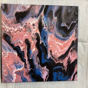 Abstract Pink and Blue Canvas Art